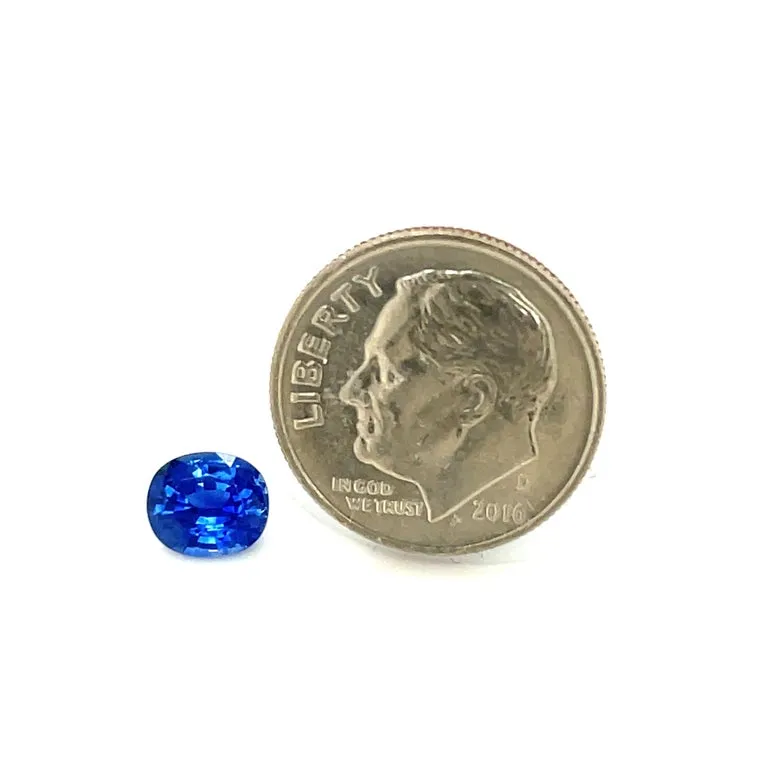 1.17 Carat Oval Blue Sapphire Loose Unset 3-Stone Engagement Ring Gemstone