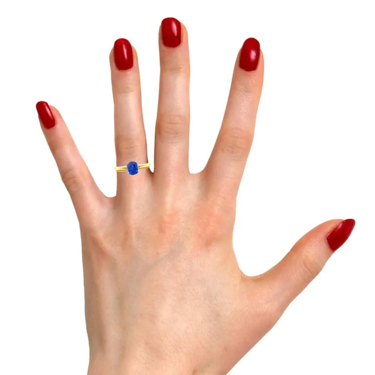 1.17 Carat Oval Blue Sapphire Loose Unset 3-Stone Engagement Ring Gemstone