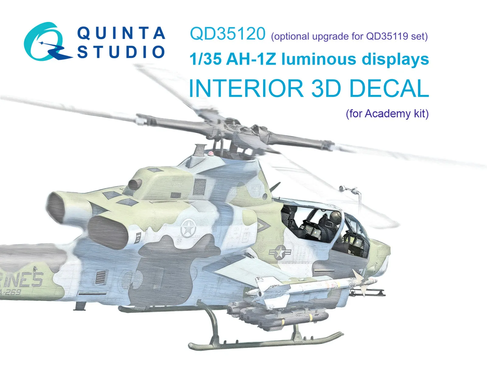1/35 Quinta Studio AH-1Z luminous displays for QD 35119/QDS-35119 sets (Academy) QD 35120
