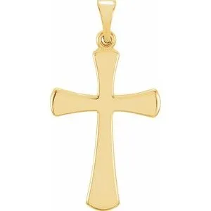 14K Rose Cross Pendant