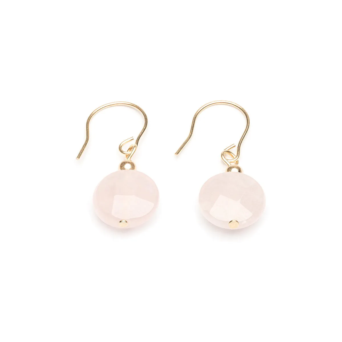 14k Yellow Gold Rose Quartz Earrings