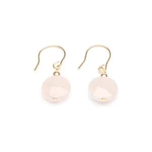 14k Yellow Gold Rose Quartz Earrings