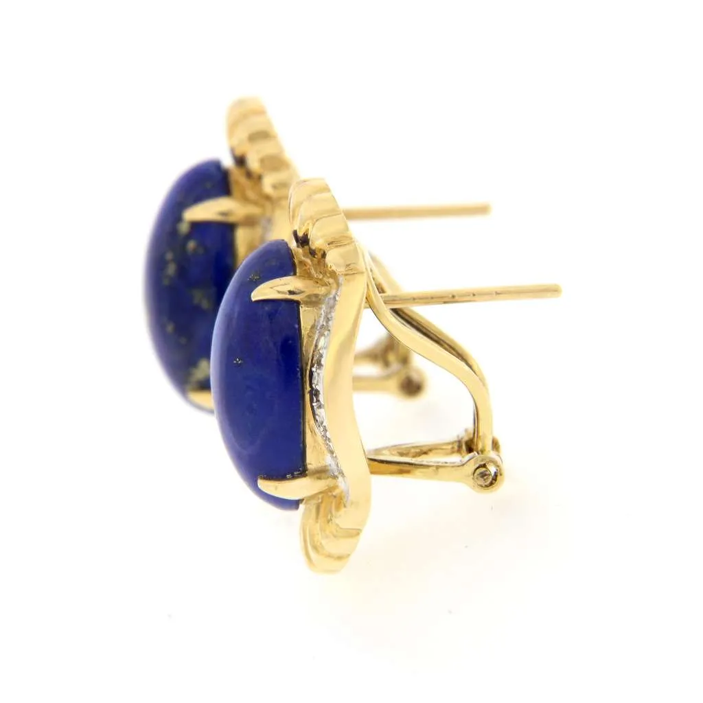 14kt yellow gold Lapis Lazuli earrings