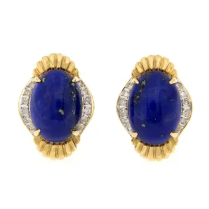 14kt yellow gold Lapis Lazuli earrings