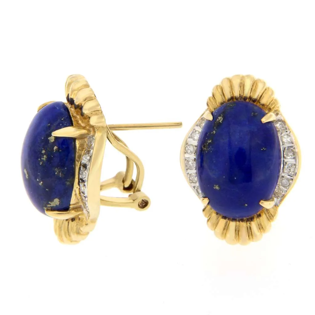 14kt yellow gold Lapis Lazuli earrings