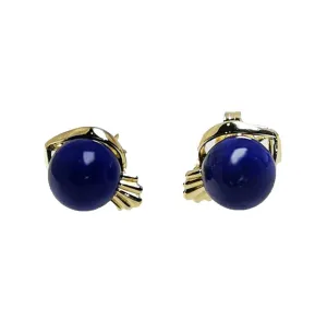 14kt yellow gold Lapis Lazuli stud earring