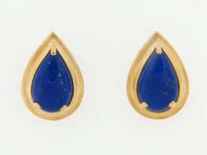18K YELLOW GOLD LAPIS LAZULI EARRINGS