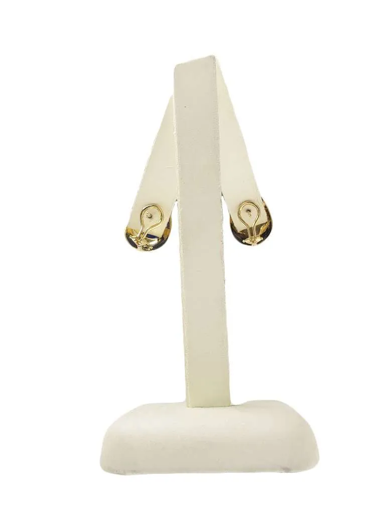 18kt yellow gold pearl and lapis earring