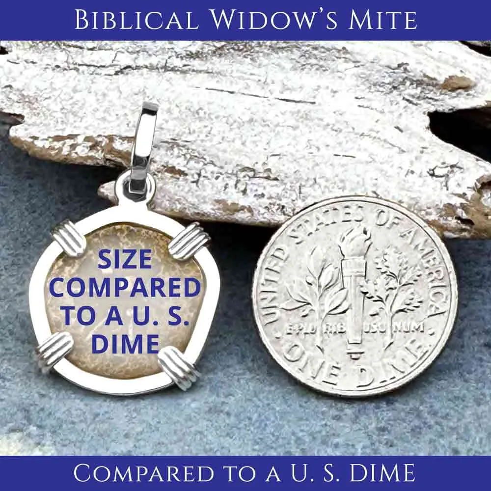 Biblical Widow's Mite in a Sterling Silver Pendant | Artifact #3706