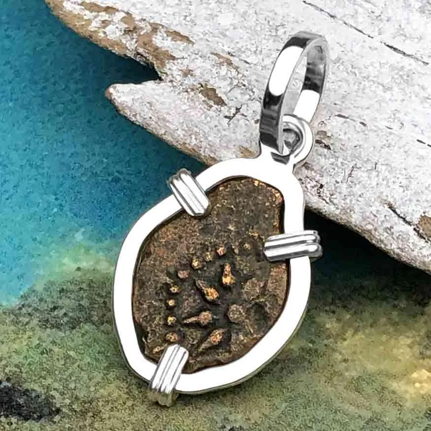 Biblical Widow's Mite in a Sterling Silver Pendant | Artifact #3706