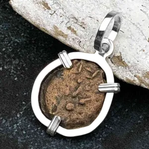 Biblical Widow's Mite in a Sterling Silver Pendant | Artifact #3708