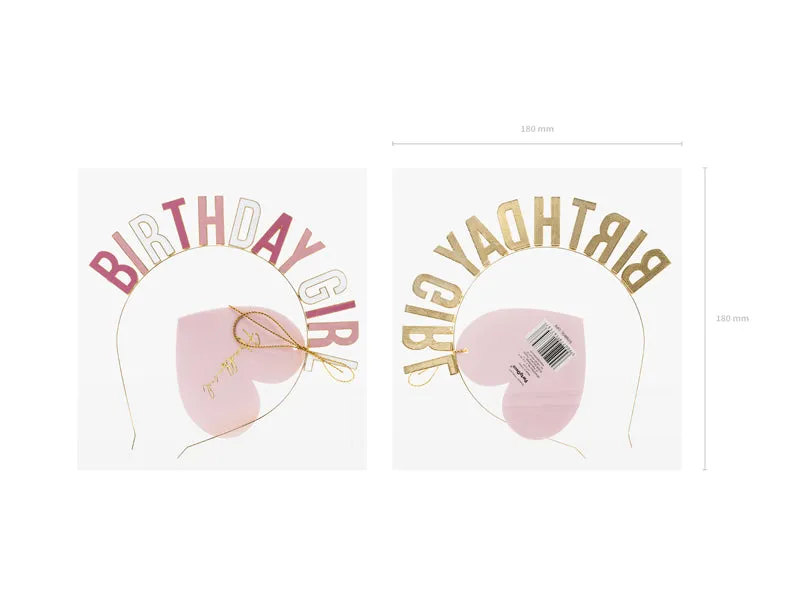 Birthday girl Haarreif, rosa/pink-gold, 1 Stück