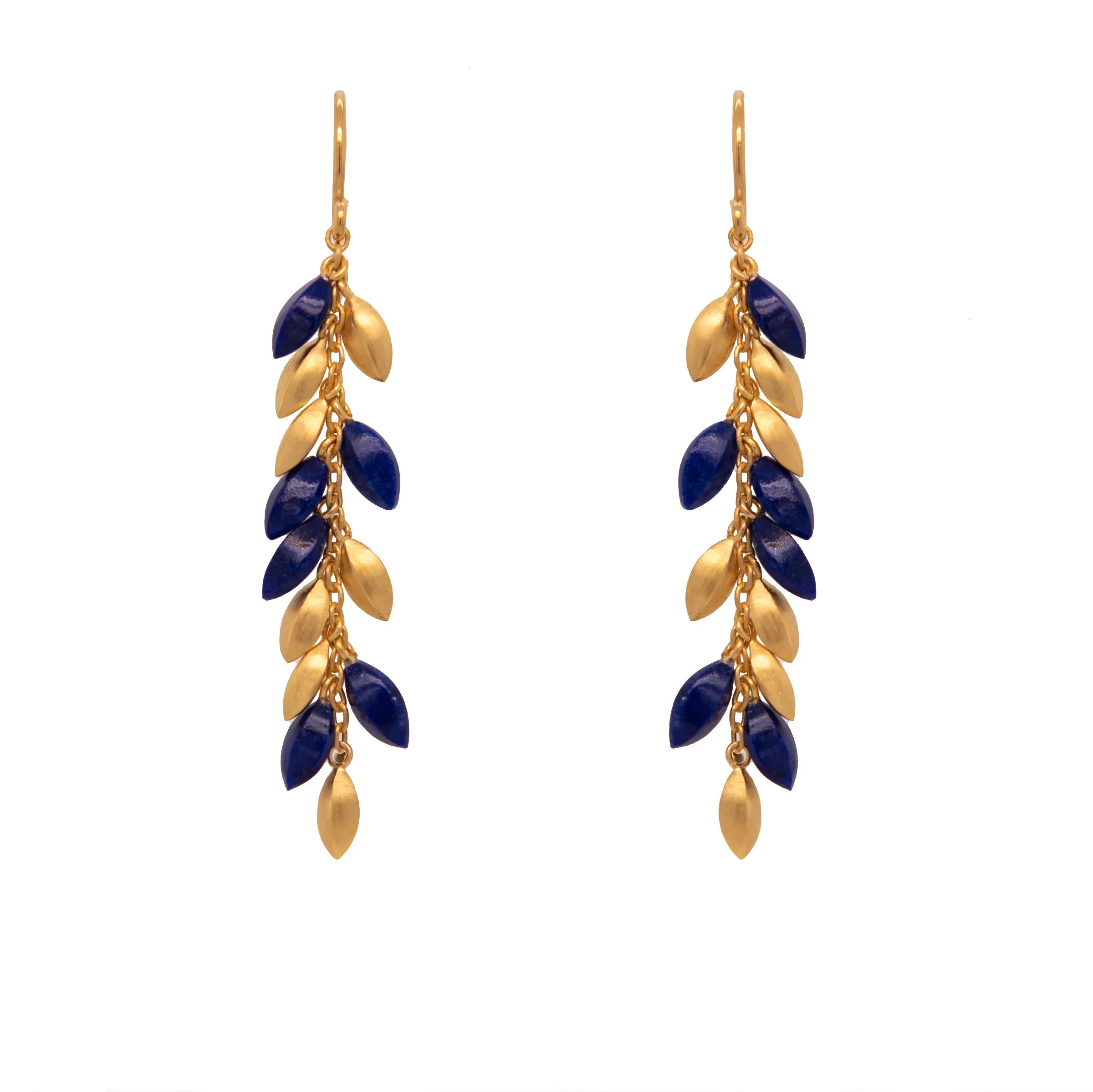 Bliss Long Bunch Earrings 24K Gold Vermeil