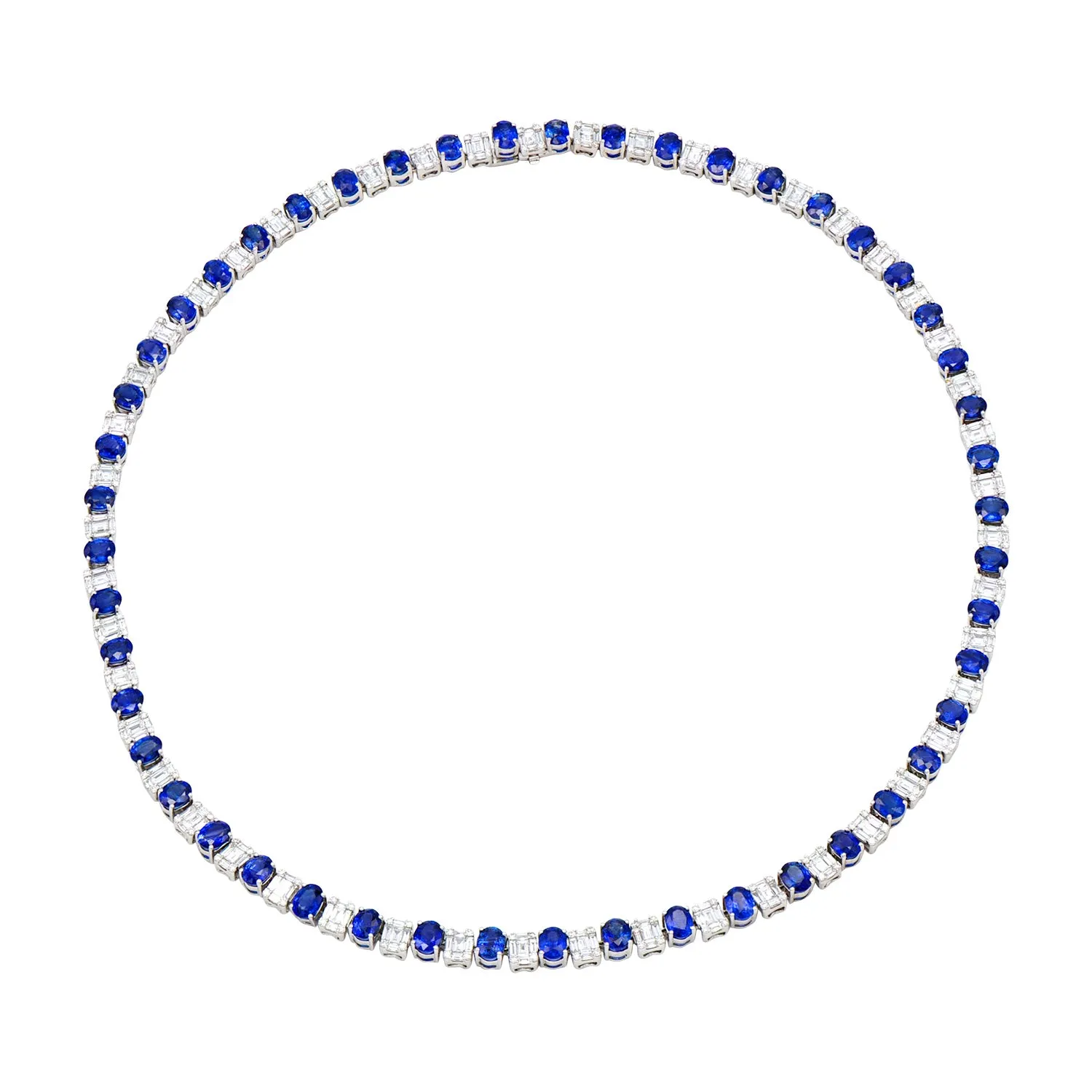 Diamond and sapphire necklace (SKU N057)