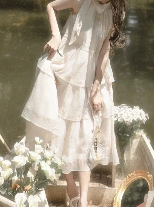 Embroidery Cake Fairy Moonlight Dress Neck Halter