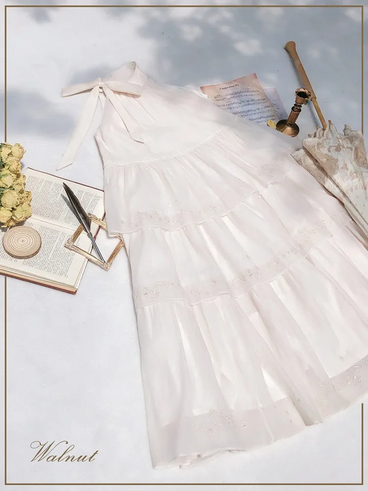 Embroidery Cake Fairy Moonlight Dress Neck Halter