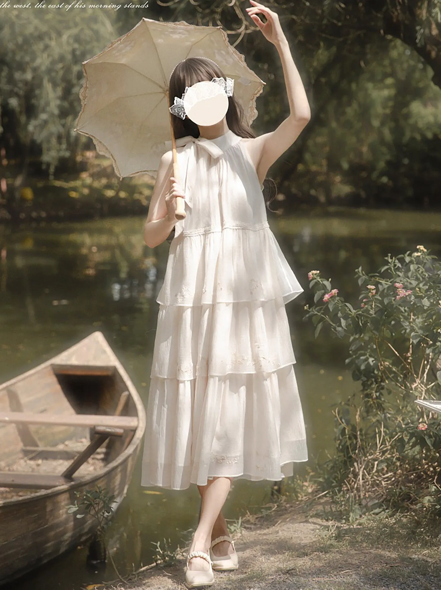 Embroidery Cake Fairy Moonlight Dress Neck Halter