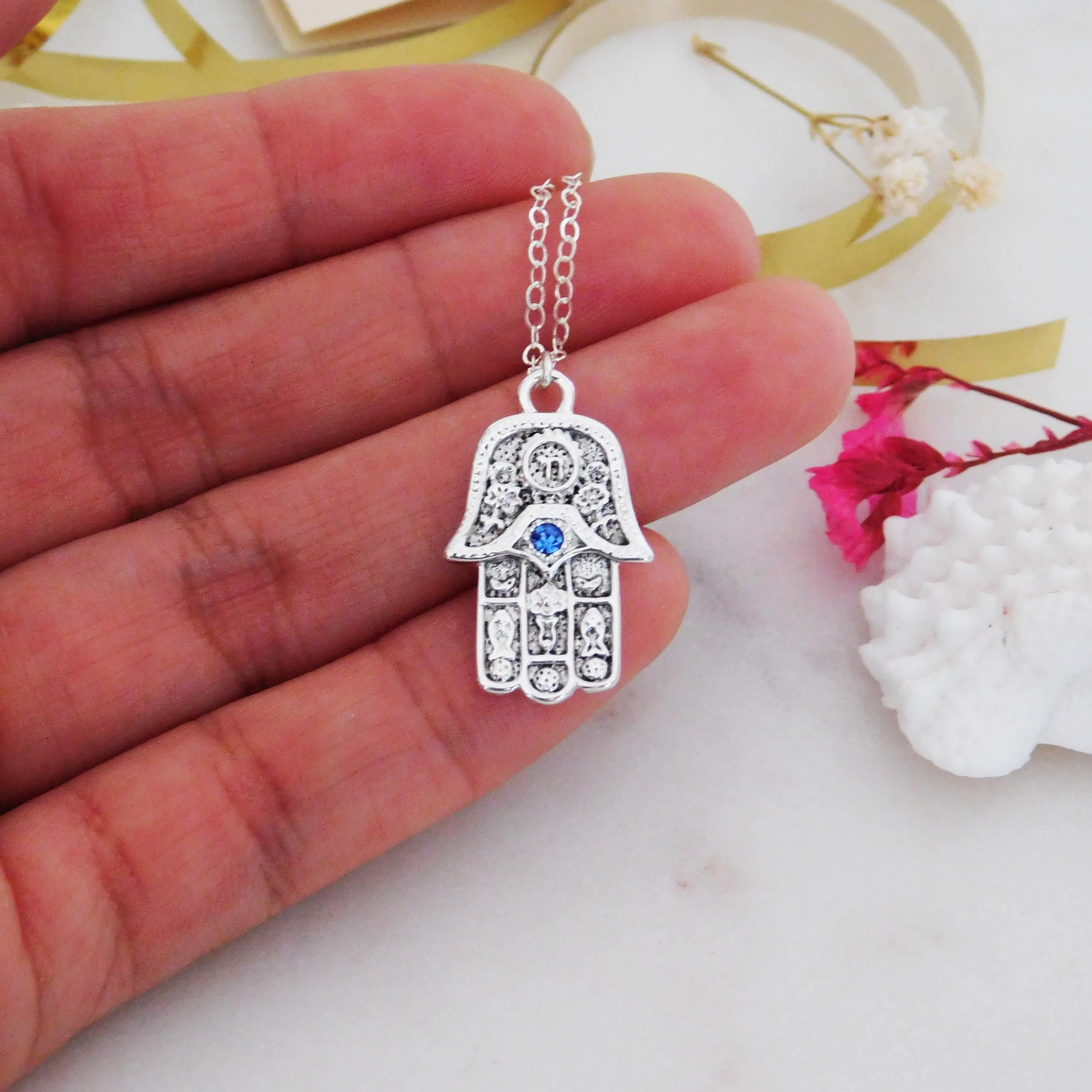 Hamsa Charm Necklace