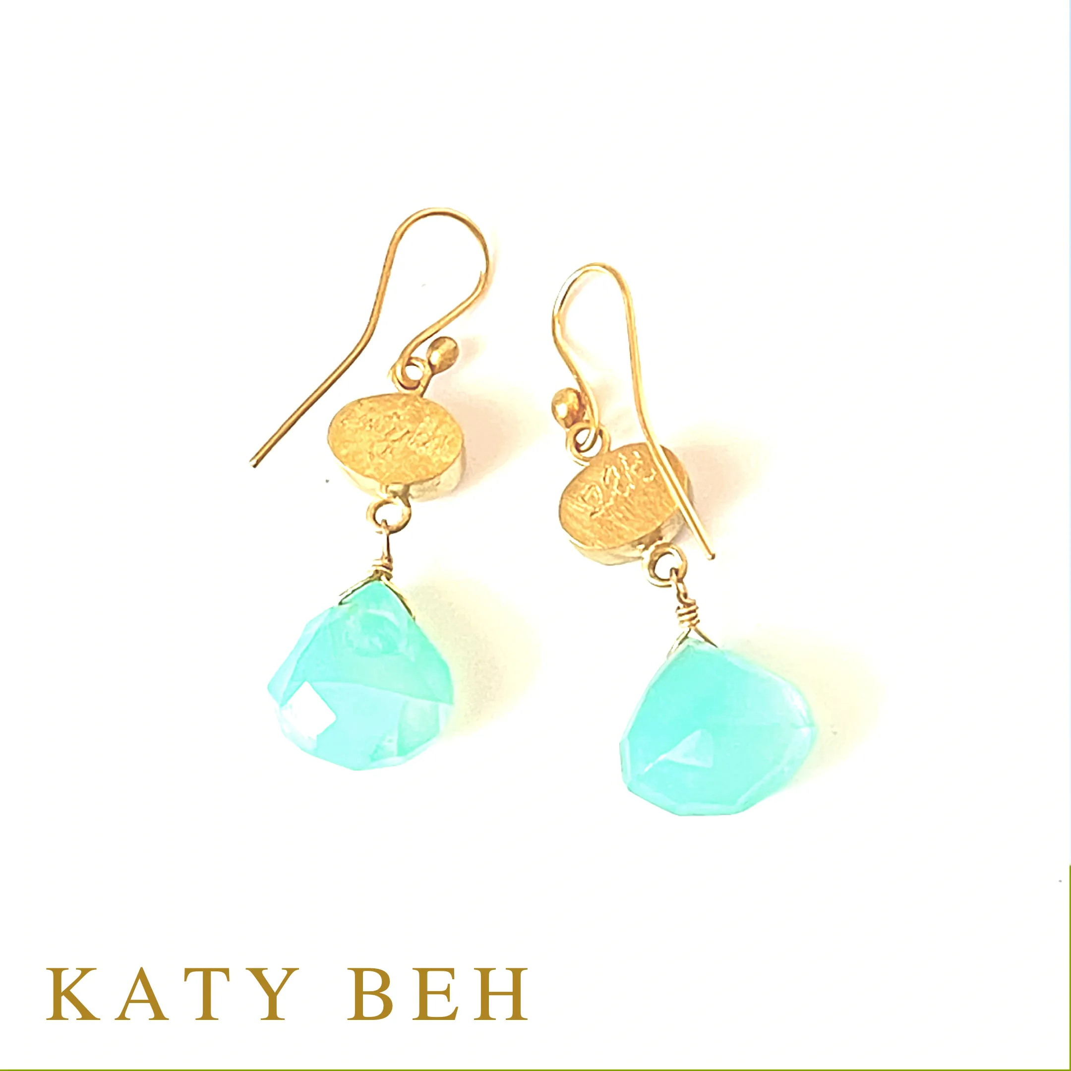 Jan Lemon Quartz and Peruvian Chalcedony Earrings