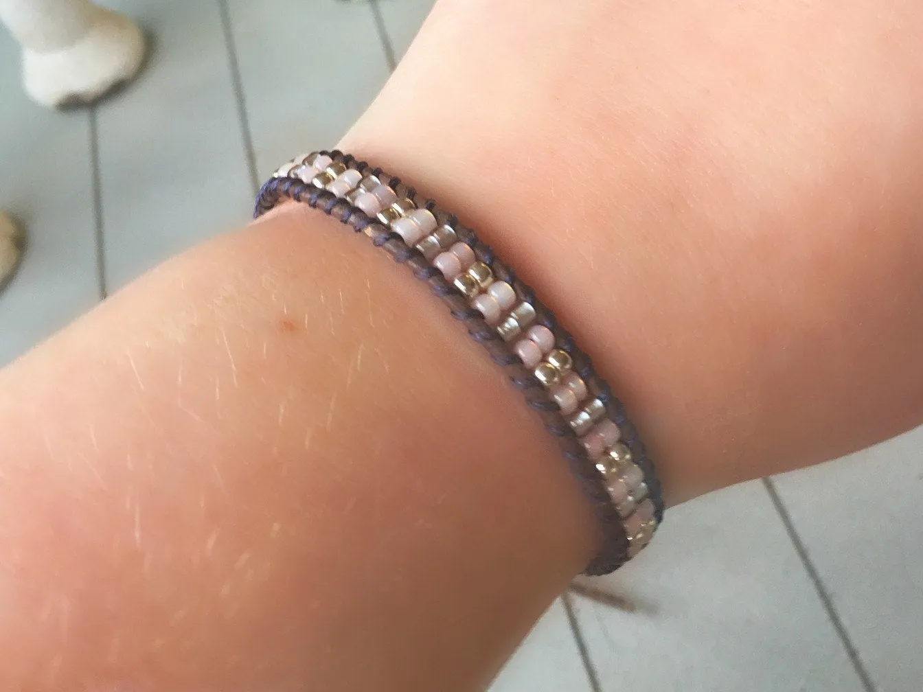 Ladder woven Bracelet, Stack Friendship bracelet