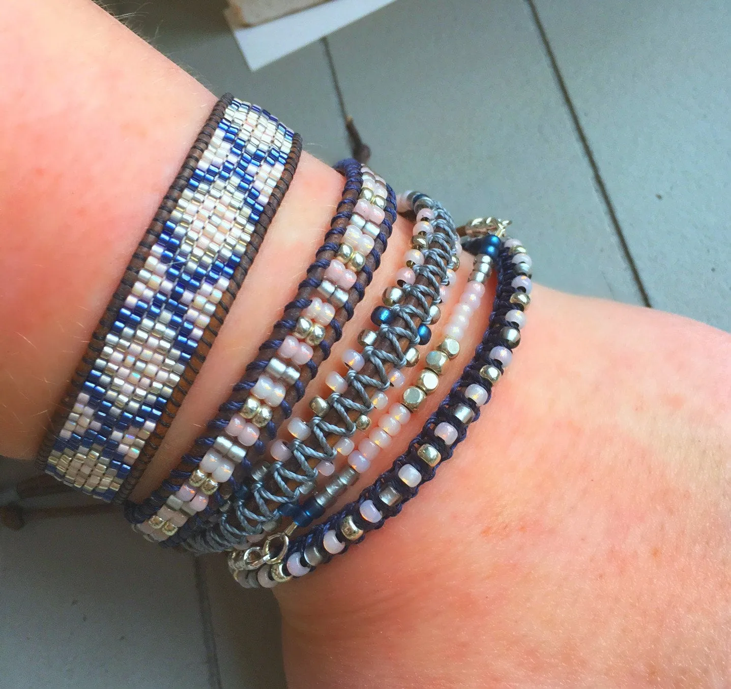 Ladder woven Bracelet, Stack Friendship bracelet