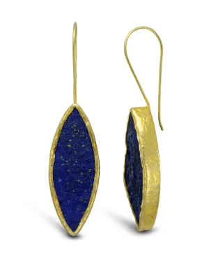 Lapis Lazuli Marquise Drop Earrings (40mm)