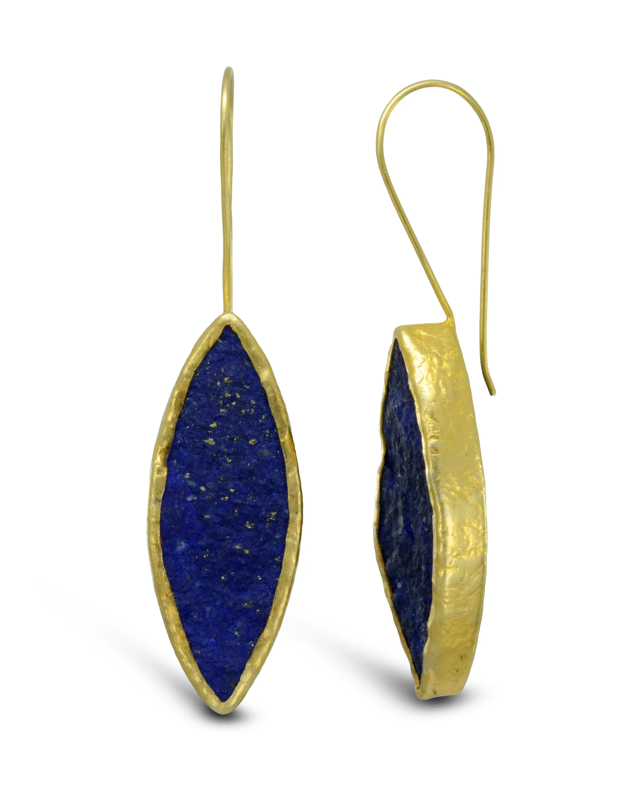 Lapis Lazuli Marquise Drop Earrings (40mm)