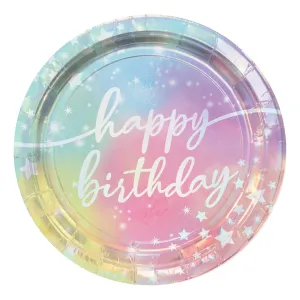 Luminous Iridescent Happy Birthday Dinner Plates