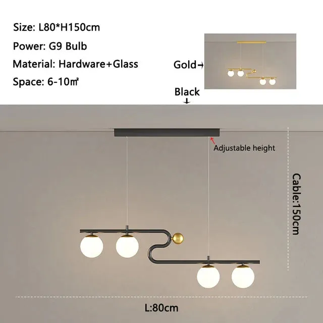Magic Beans White Glass Ball Pendant Lamp for Dining Living Bedroom Kitchen by Mansion