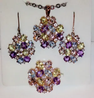 Morganite & Multi-Gemstone Jewelry Set