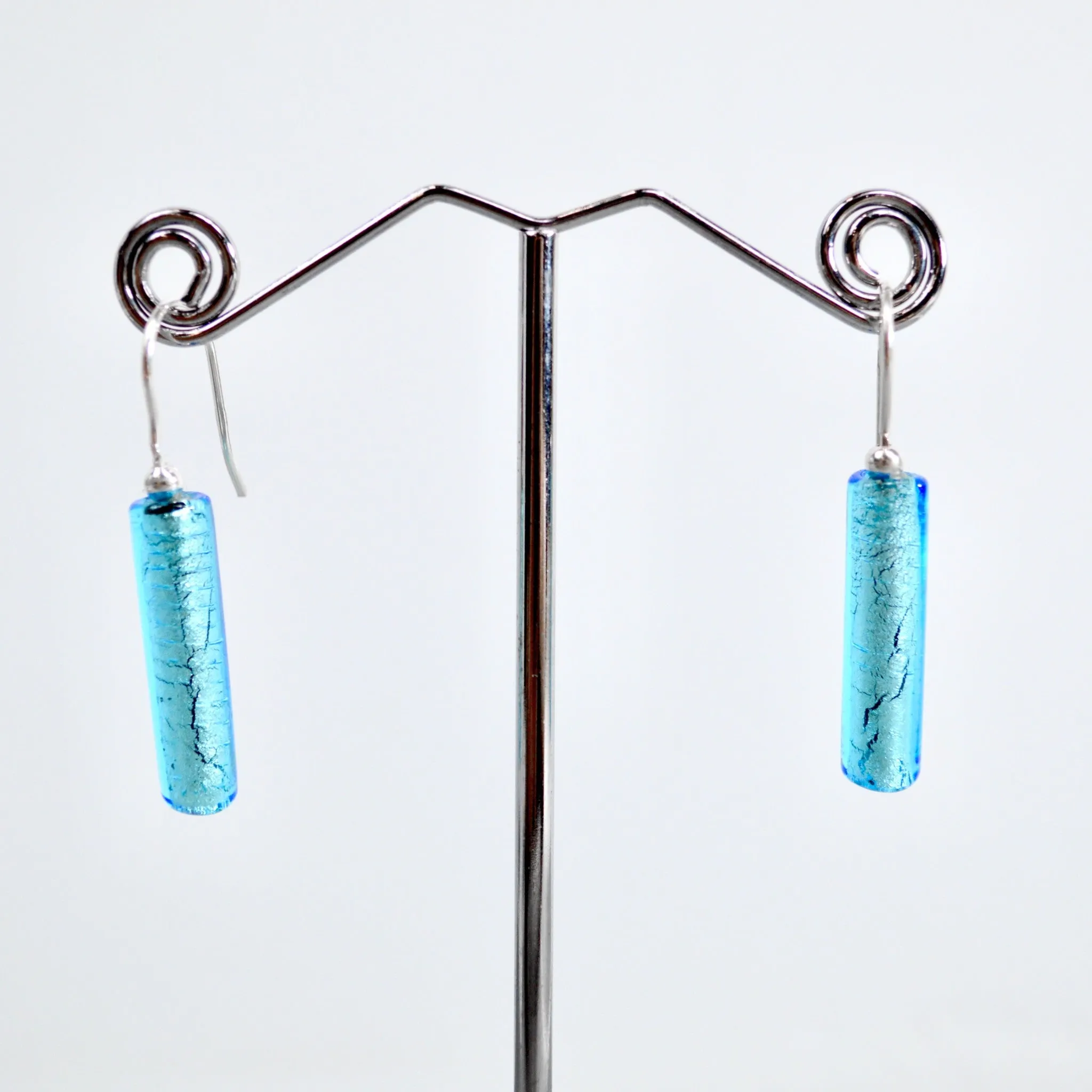 Murano Glass Giulia Necklace, Sterling Silver, Blue, Made in Italy