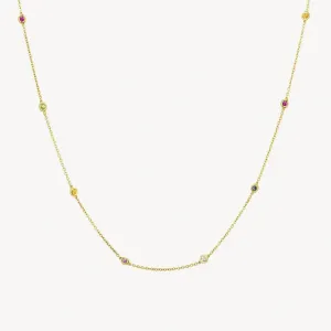 Rainbow Sapphire Skittle Necklace
