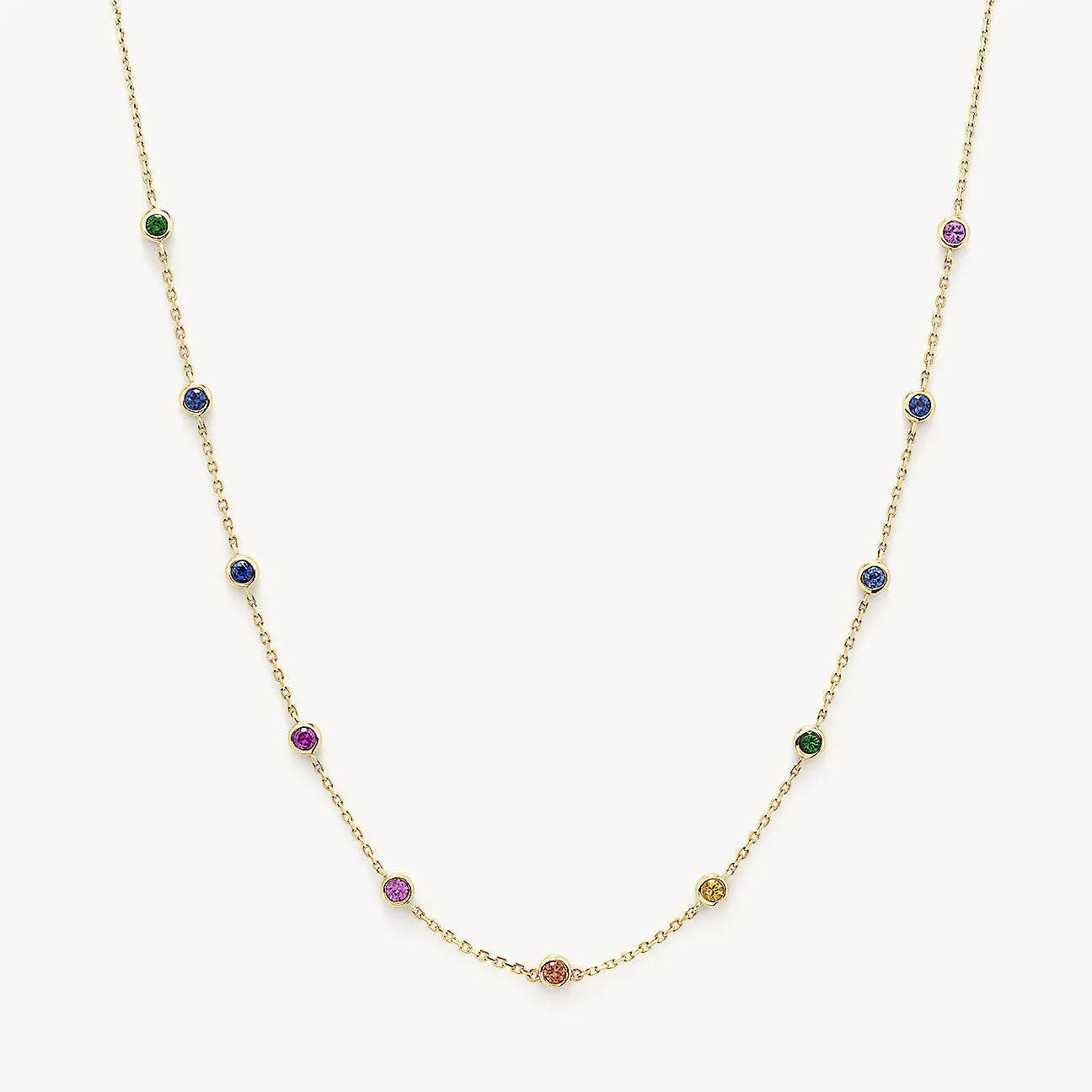 Rainbow Sapphire Super Skittle Necklace