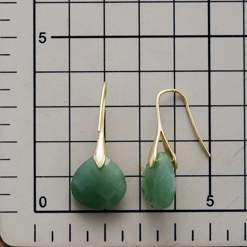 'Ritzy' Tiger Eye Gold Drop Earrings