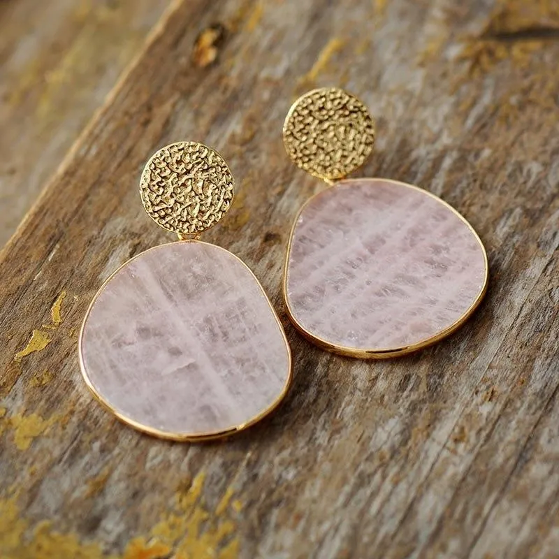 Rose Quartz Drop Earrings