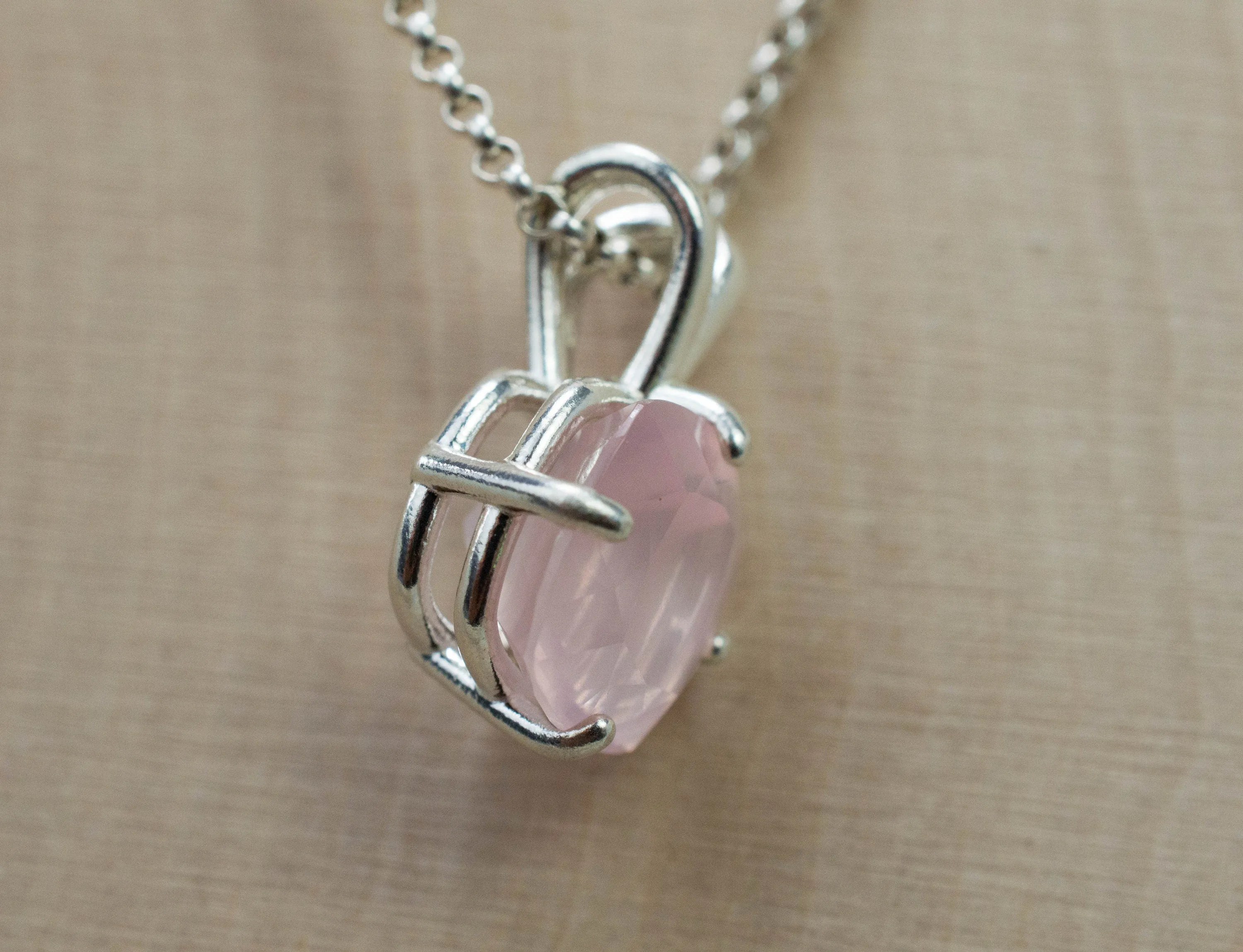 Rose Quartz Pendant; Natural Untreated Brazil Rose Quartz; 3.740cts