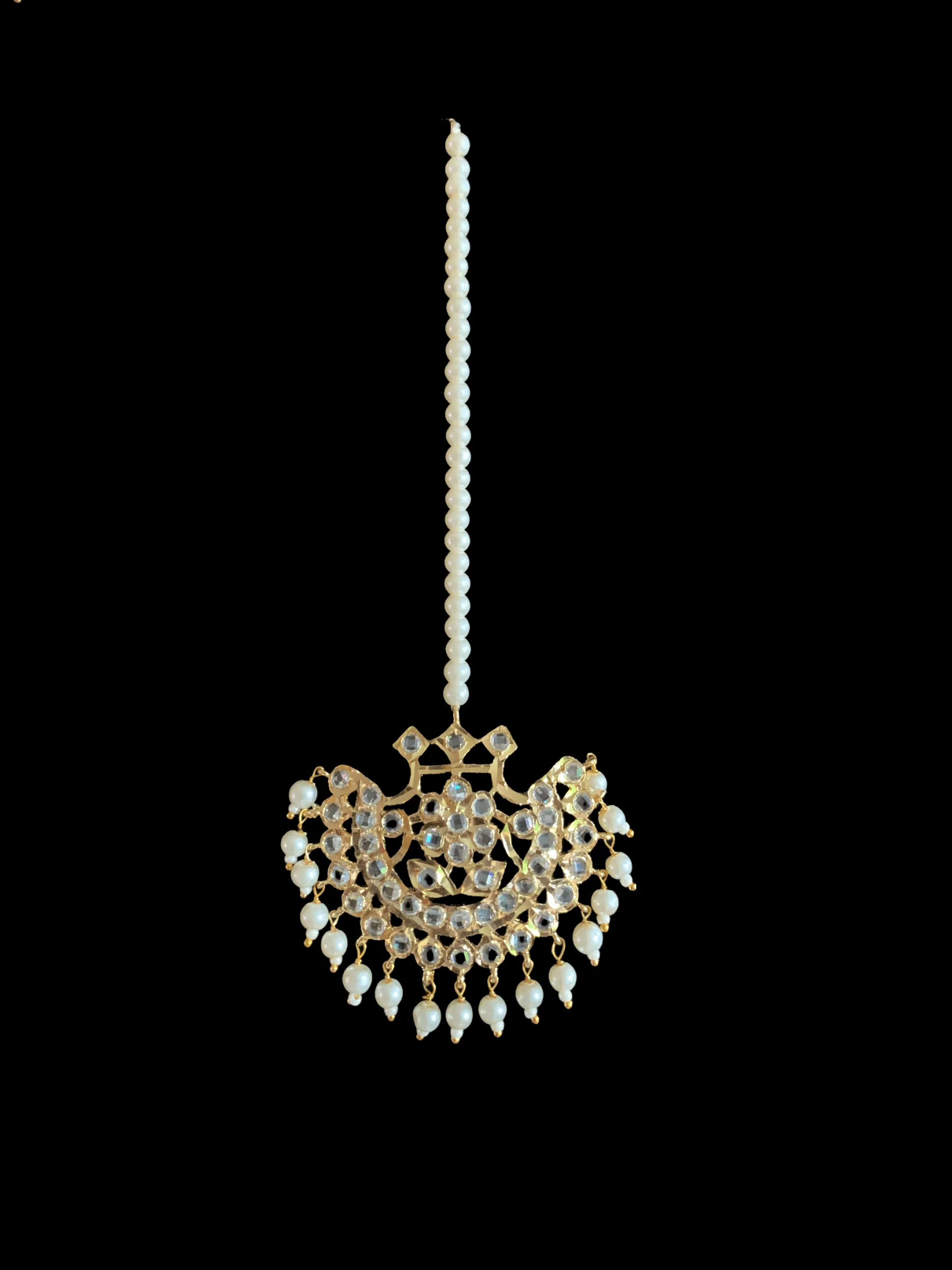 Saha chandbali tika in shell pearls ( SHIPS IN 4 WEEKS  )