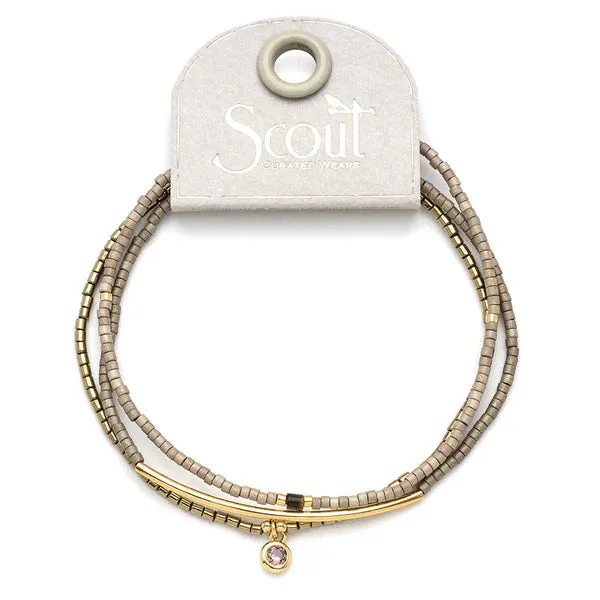 SCO Tonal Chromacolor Miyuki Bracelet Trio - Pewter/Gold