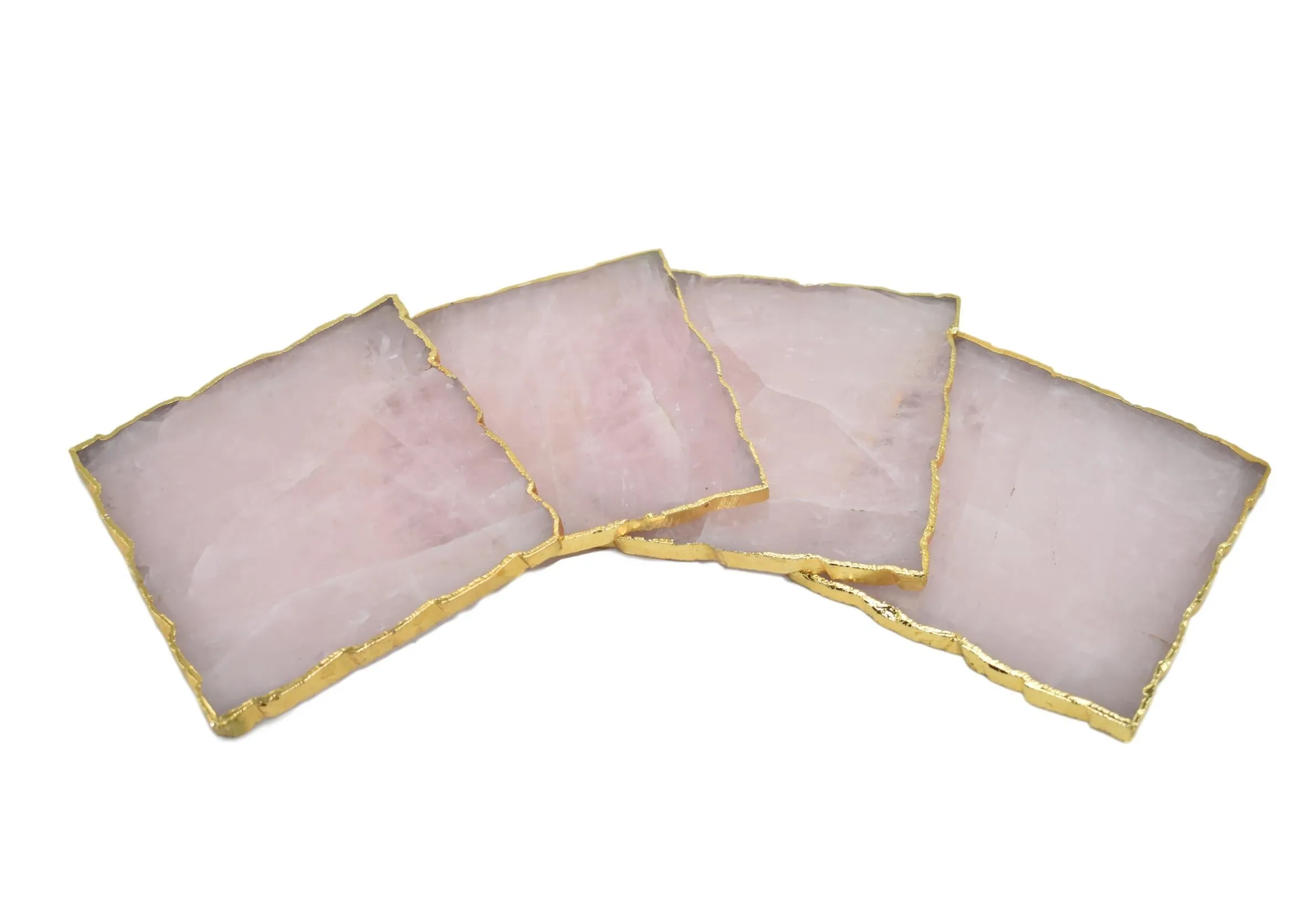Square Coasters with Gold Trim, Set of 4