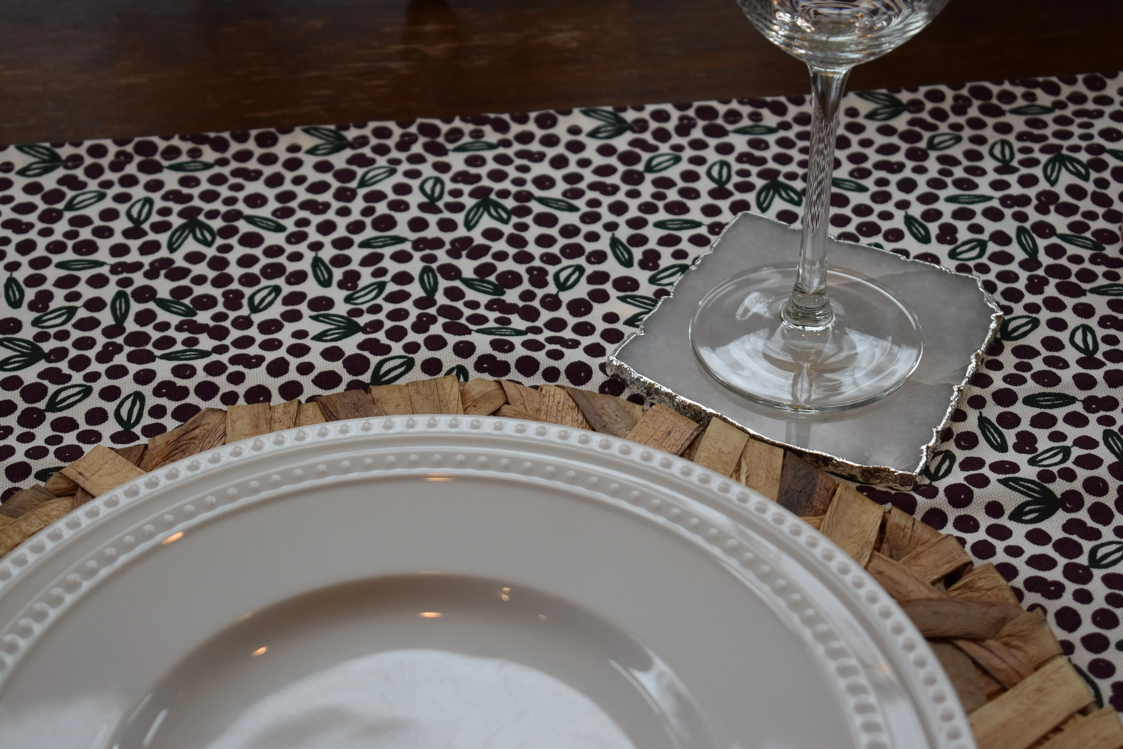 Square Coasters with Gold Trim, Set of 4