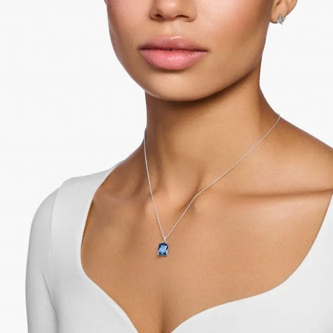 Sterling Silver Blue Stone Necklace KE1964-699-1