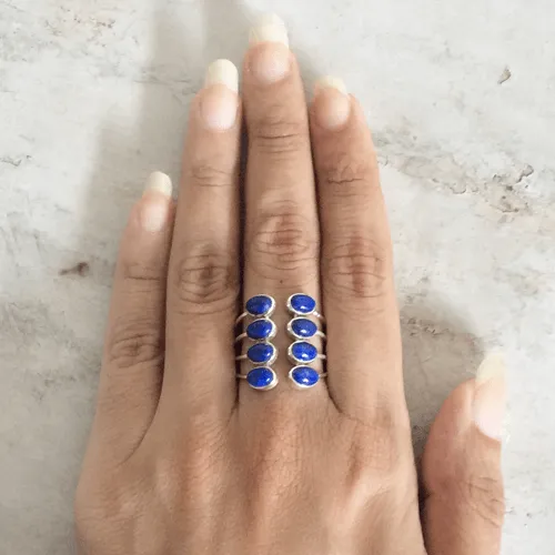 The Deep Ocean Silver Rings