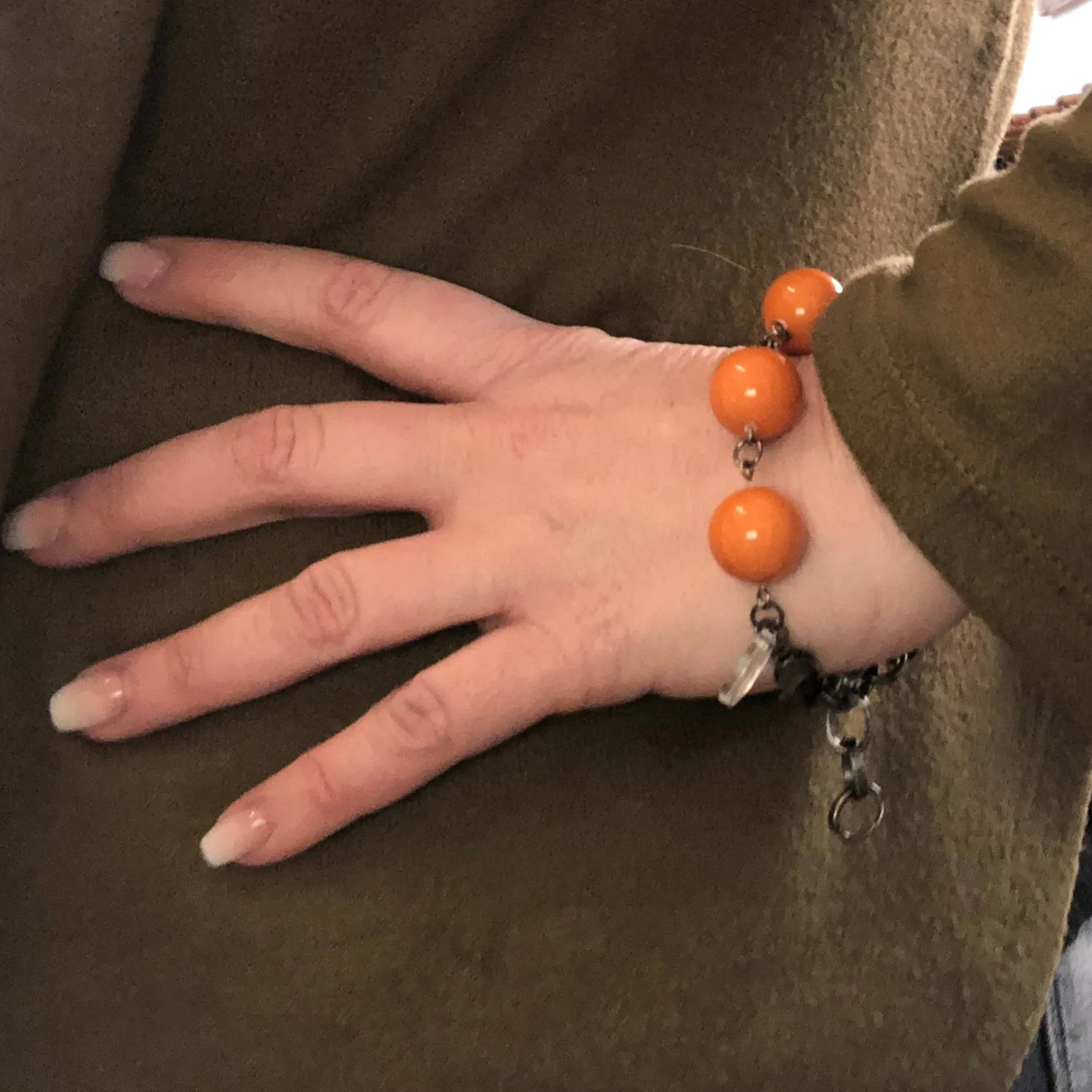 Tomato Red Lucite Bubble Stations Bracelet