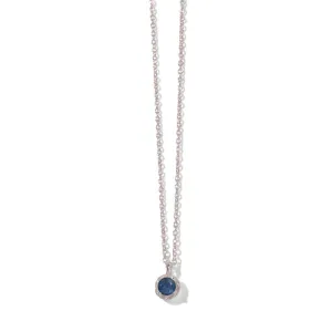 Winkie Necklace, Blue Sapphire, Silver