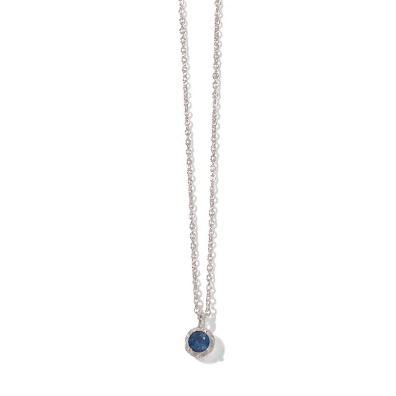 Winkie Necklace, Blue Sapphire, Silver