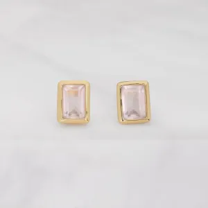 Zafino | Sierra Stud Earrings - Rose Quartz
